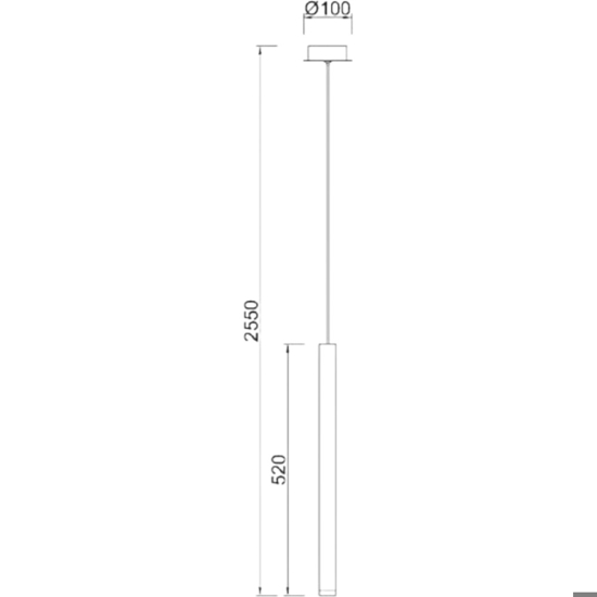 Lampada sospensione cilindro bianco led 6w 3000k