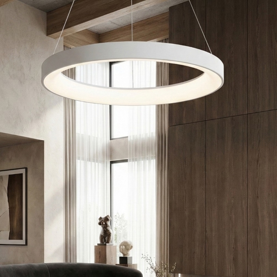 Lampadario circolare bianco 38cm led 30w da 2700k a 5000k con telecomando
