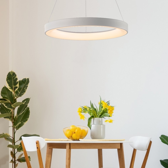 Lampadario circolare bianco 38cm led 30w da 2700k a 5000k con telecomando
