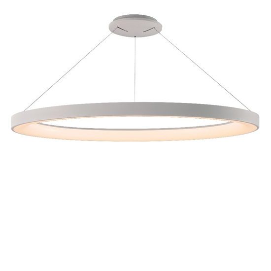 Lampadario anello 90cm bianco led 75w da 2700k a 5000k con telecomando