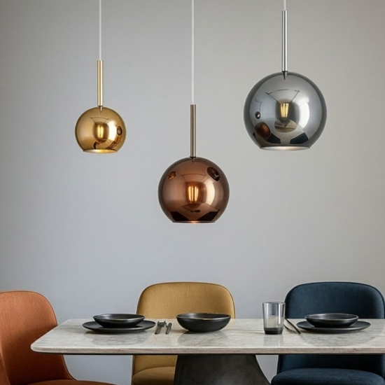 Lampadario da soggiorno vetri oro rame cromo