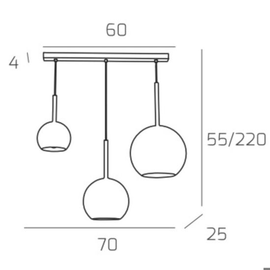 Lampadario da cucina vetri oro top light future