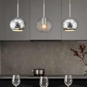 Lampadario per cucina vetri cromo trasparente