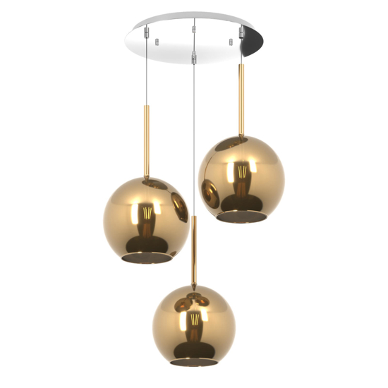 Lampadario per salotto vetri oro top light future
