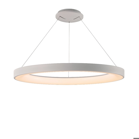 Lampadario anello bianco 65cm led 60w 2700k-5000k con telecomando app