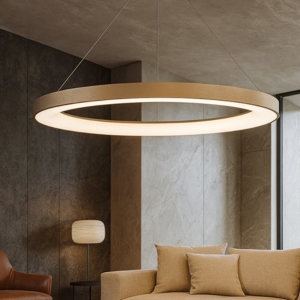 Lampadario moderno anello 65cm led 60w oro dimmerabile con telecomando app