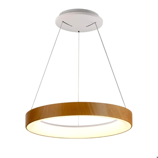 Lampadario cerchio 38cm effetto legno da 2700k a 5000k wireless