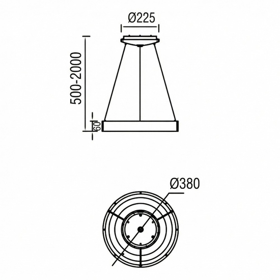 Lampadario cerchio 38cm effetto legno da 2700k a 5000k wireless