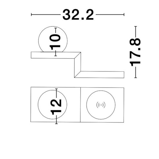 Applique per camera da letto bianca base ricarica wireless
