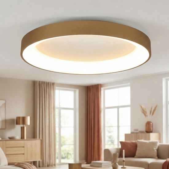 Plafoniera smart anello oro 65cm led 60w 2700k-5000k con telecomando app