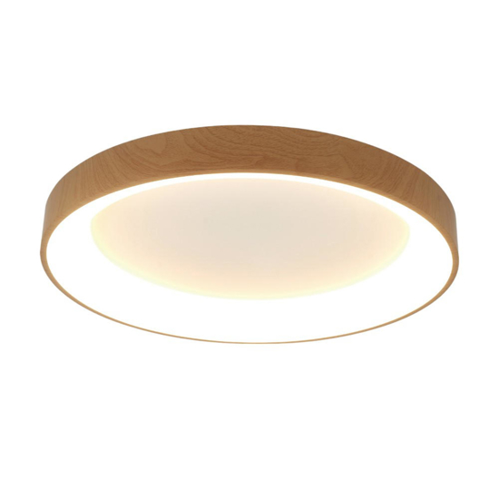 Plafoniera smart cerchio effetto legno 50cm led 2700k a 5000k wireless