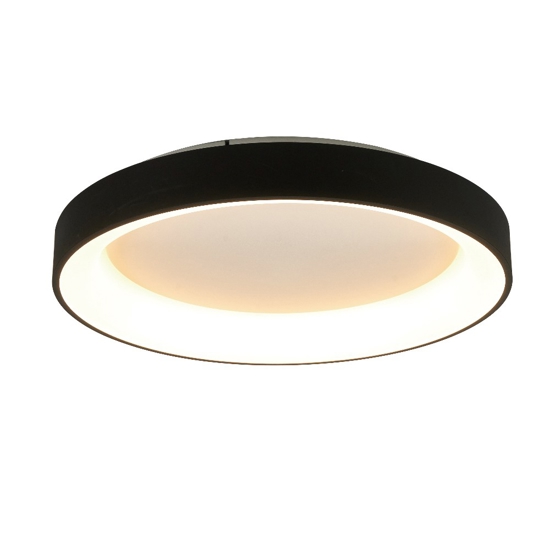 Plafoniera nera 75cm anello led 62w 27000-5000k con telecomando