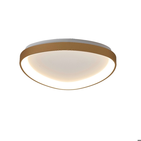 Plafoniera oro sabbiato 42cm led 38w 2500lm tricolor dimm con telecomando