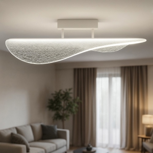Plafoniera moderna vela effetto vetro crepato led 40w 3000k