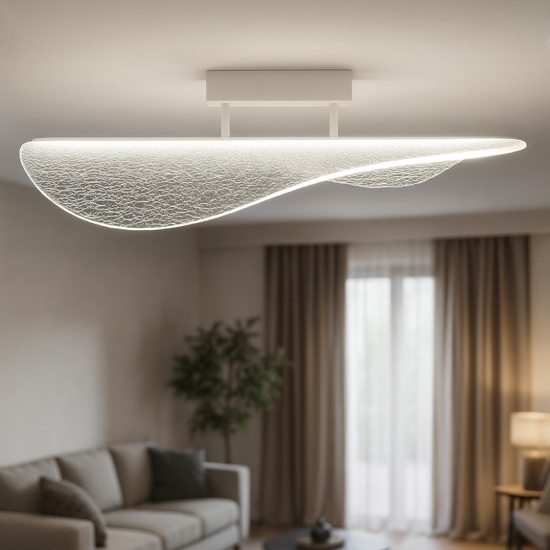 Plafoniera moderna vela effetto vetro crepato led 40w 3000k