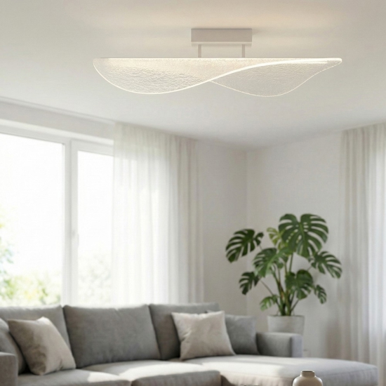 Plafoniera moderna vela effetto vetro crepato led 40w 3000k