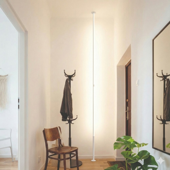 Piantana da terra sospesa bianca led 3000k dimmerabile