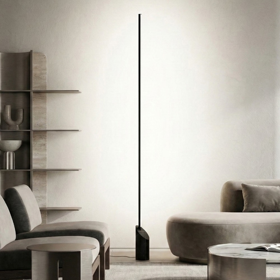 Piantana base effetto marmo nero lampada da terra led 3000k moderna