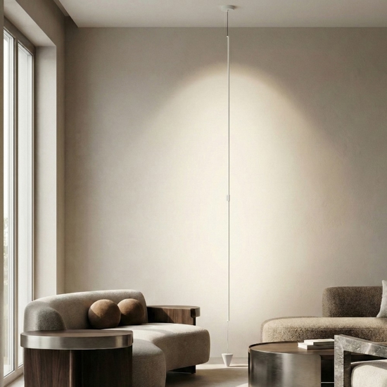 Lampada da terra moderna sospesa bianca led 3000k dimmerabile
