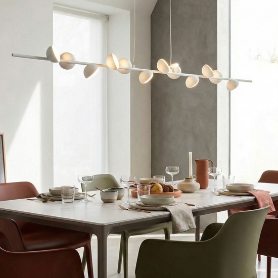 Lampadario bianco per soggiorno moderno led 36w 3000k