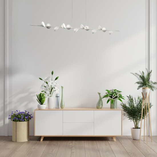 Lampadario bianco per soggiorno moderno led 36w 3000k