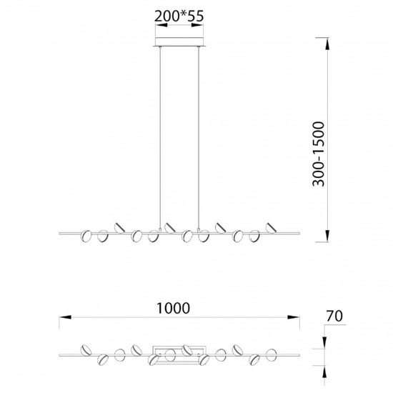Lampadario bianco per soggiorno moderno led 36w 3000k