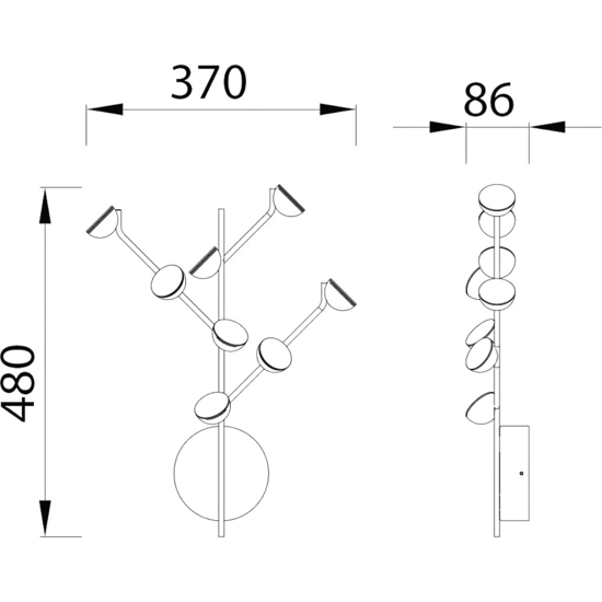 Applique moderna led 24w 3000k bianco design per soggiorno