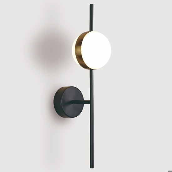 Applique da parete nero oro stile contemporaneo led 3000k