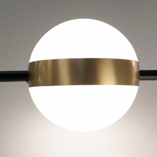 Applique da parete nero oro stile contemporaneo led 3000k