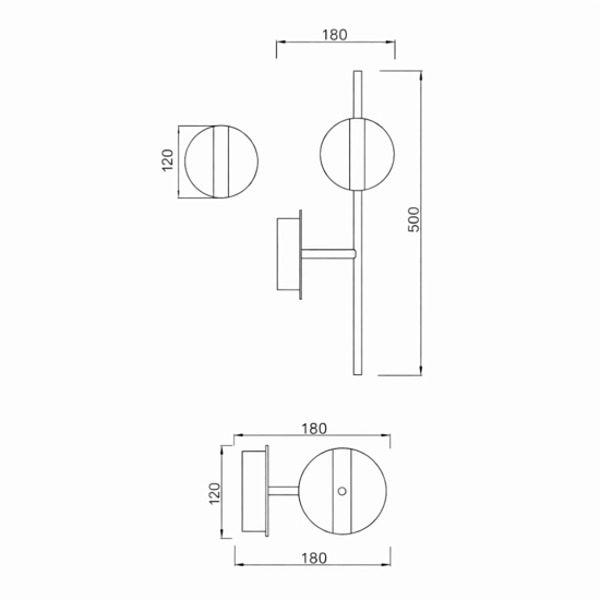 Applique da parete nero oro stile contemporaneo led 3000k