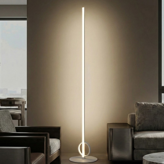 Lampada da terra moderna sottile bianca design led 24w 3000k