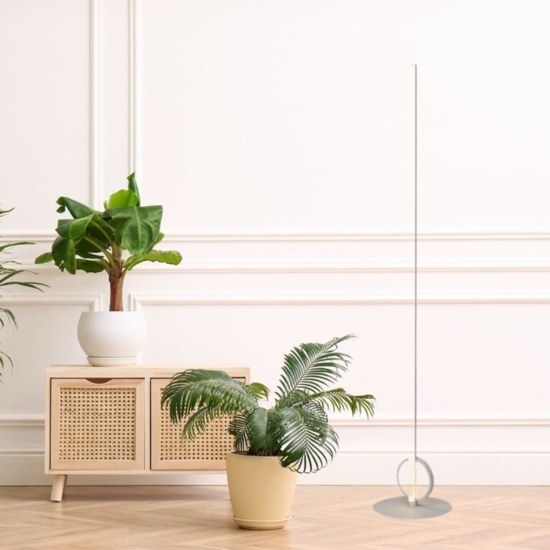 Lampada da terra moderna sottile bianca design led 24w 3000k