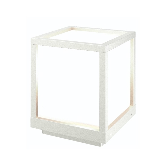 Lampada da esterno da appoggio cubo bianco