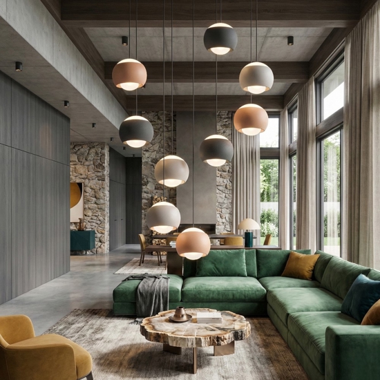 Lampadario per soggiorno moderno sfere pendenti led 2300k-65000k