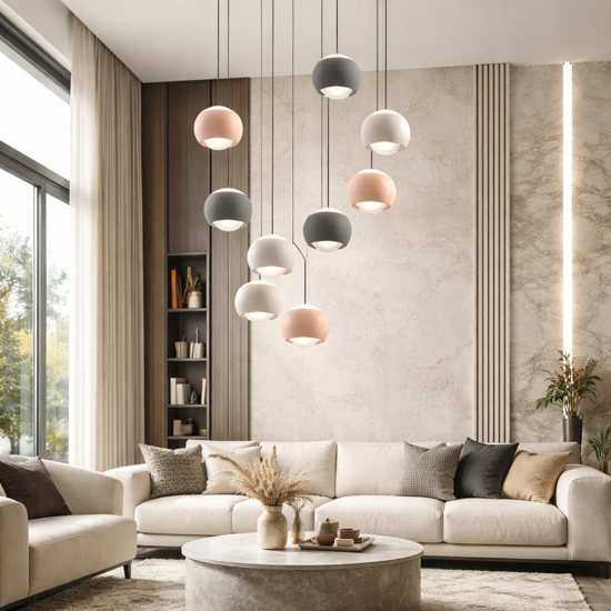 Lampadario per soggiorno moderno sfere pendenti led 2300k-65000k