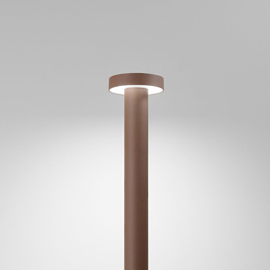 Lampione da giardino corten opaco led 12w 3000k h60 cm ip65