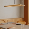 Lampadario in legno rustico per cucina led 27w 3000k dimmerabile