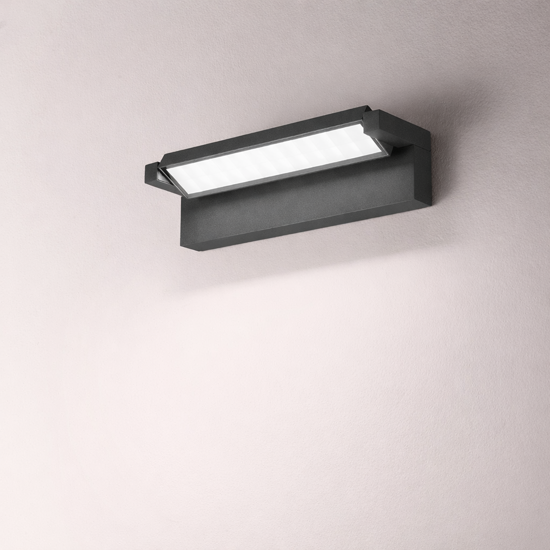 Applique da esterno antracite led 36w cct orientabile ip65 perenz display