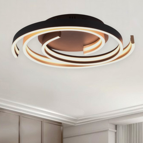 Plafoniera tornado moderna led da 2300k a 4000k nera