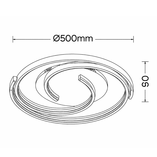 Plafoniera tornado moderna led da 2300k a 4000k nera