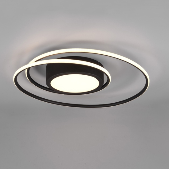 Plafoniera moderna con telecomando led dimmerabile da 2700k a 6000k nera