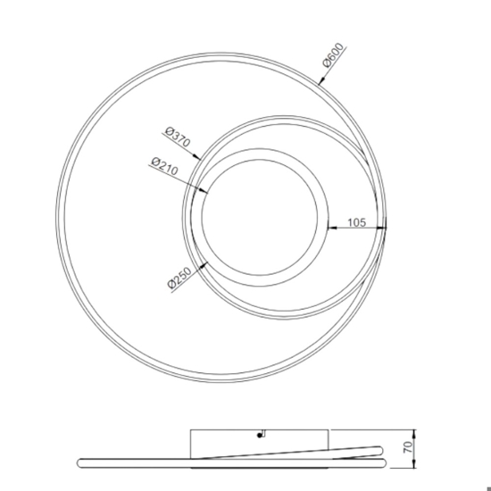 Plafoniera moderna con telecomando led dimmerabile da 2700k a 6000k nera