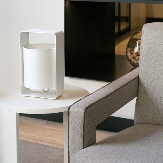 Lampada da comodino per camera da letto moderna paralume bianco