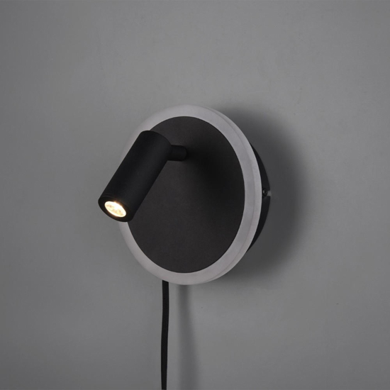 Applique da comodino per camera da letto con cavo spina luce orientabile