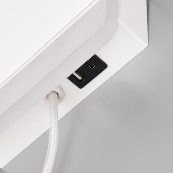 Applique da comodino bianco con presa usb base ricarica telefono
