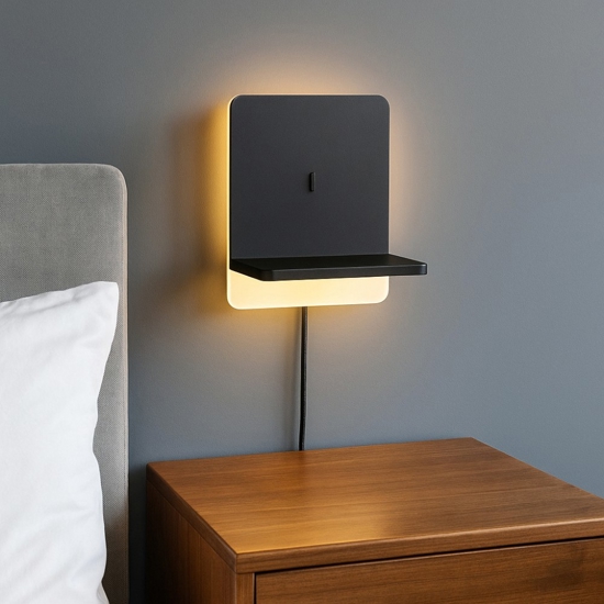Applique per comodino camera da letto carica cellulare induzione e usb