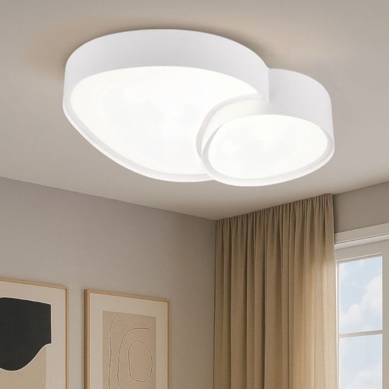 Plafoniera bianca led 2700k a 6500k 21w design moderna con telecomando