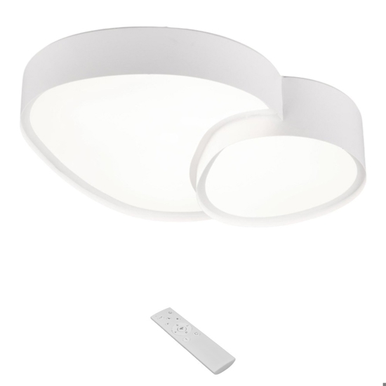 Plafoniera bianca led 2700k a 6500k 21w design moderna con telecomando