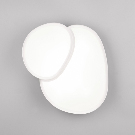 Plafoniera bianca led 2700k a 6500k 21w design moderna con telecomando