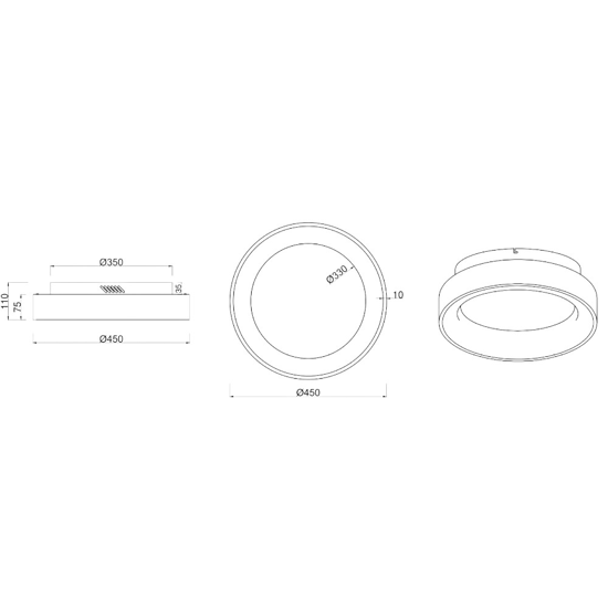Plafoniera bianca per cucina rotonda led 4000k